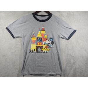 Disney Cast Member Exclusive Mickey Mouse "Let's Celebrate" T-Shirt Gray Small